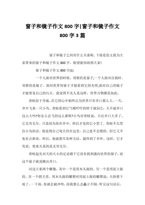 窗子和镜子作文800字-窗子和镜子作文800字3篇