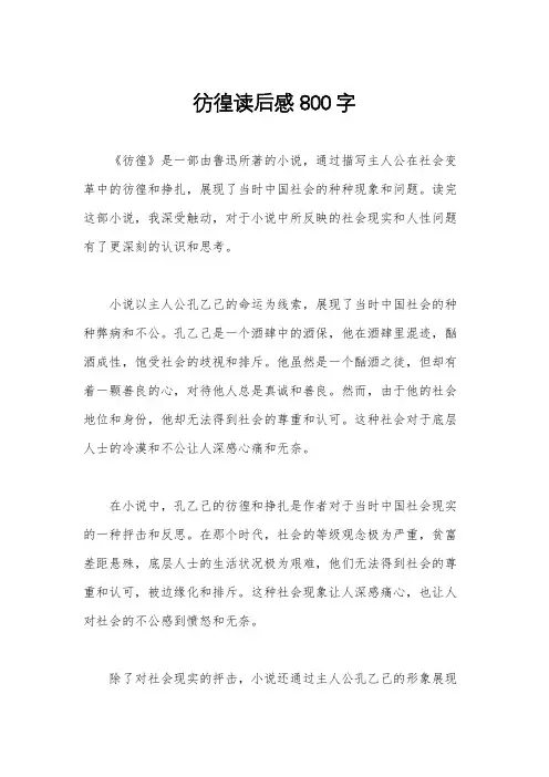 彷徨读后感800字