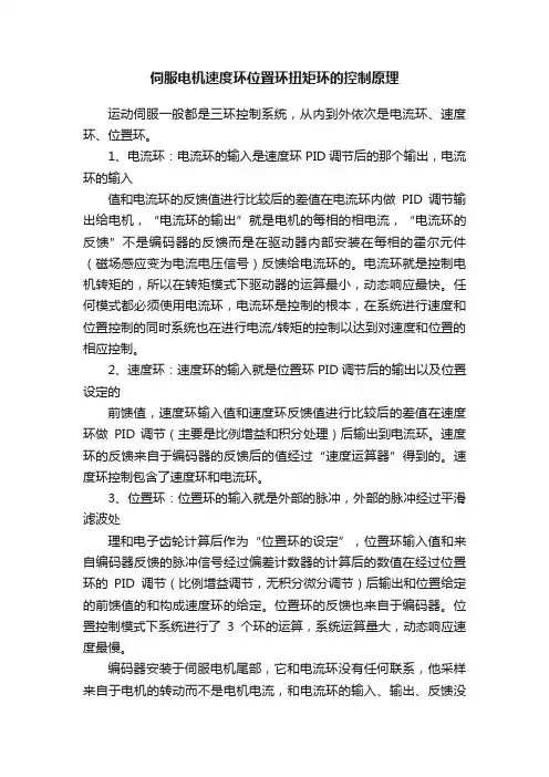 伺服电机速度环位置环扭矩环的控制原理