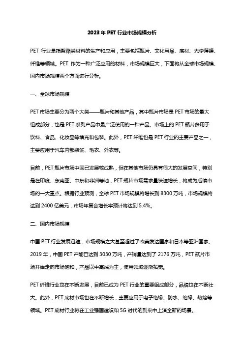 2023年PET行业市场规模分析