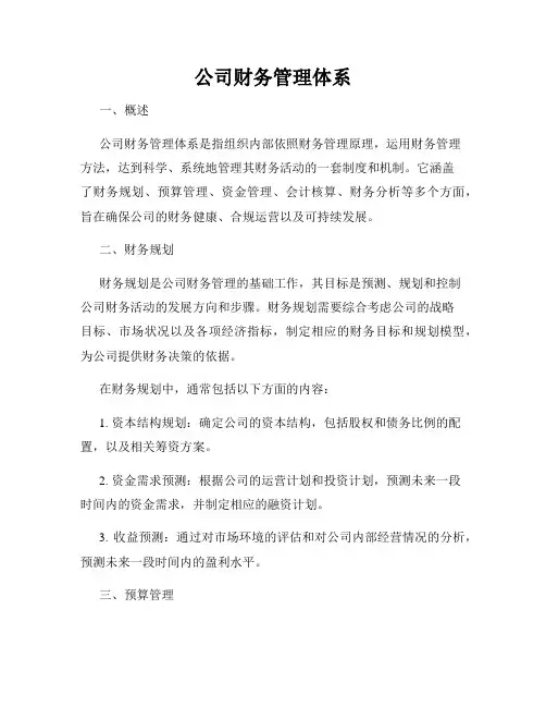 公司财务管理体系