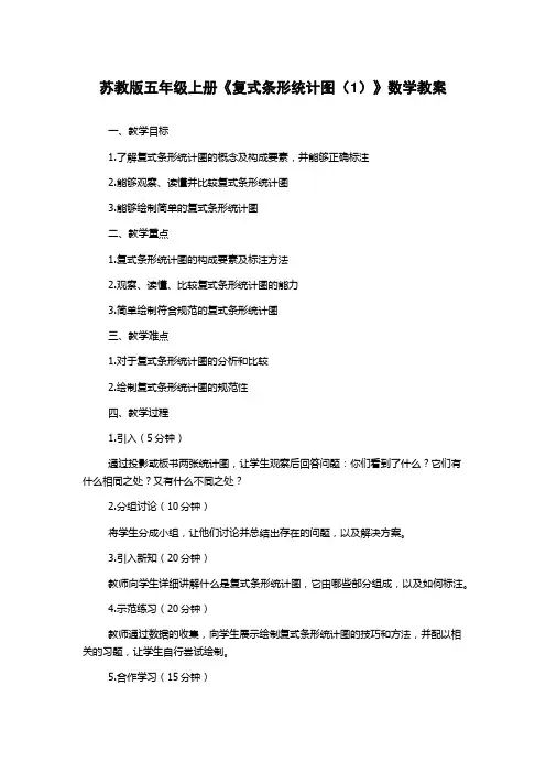 苏教版五年级上册《复式条形统计图(1)》数学教案