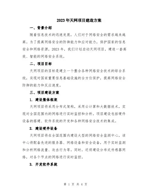 2023年天网项目建造方案