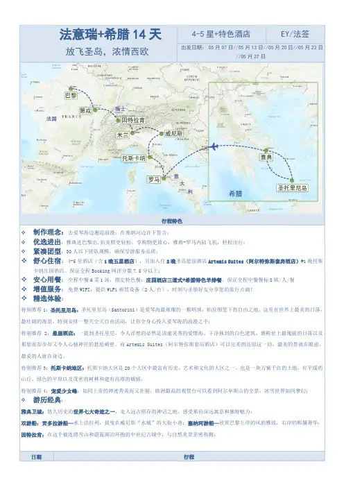 法意瑞+希腊14天