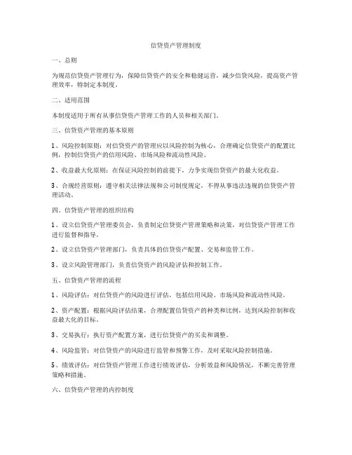 信贷资产管理制度