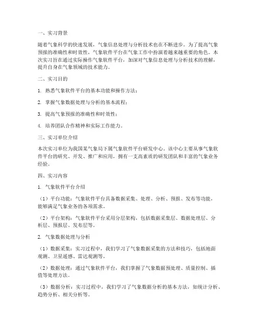 气象软件平台实习报告