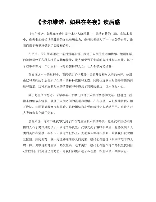 《卡尔维诺：如果在冬夜》读后感
