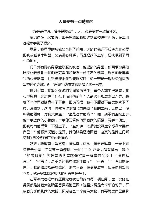 人是要有一点精神的