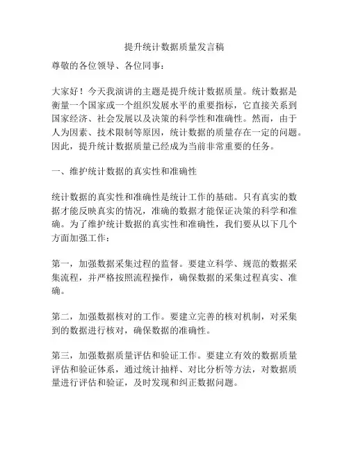 提升统计数据质量发言稿