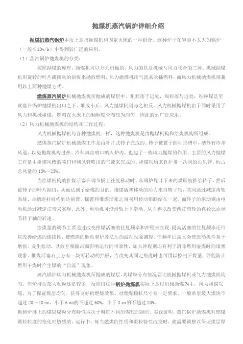 抛煤机蒸汽锅炉详细介绍