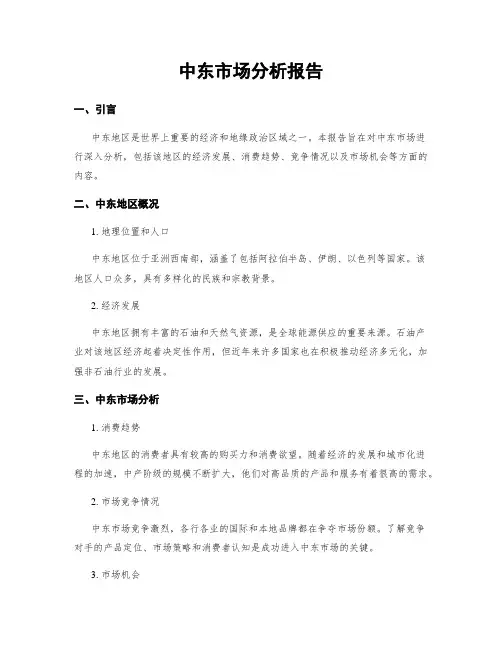 中东市场分析报告