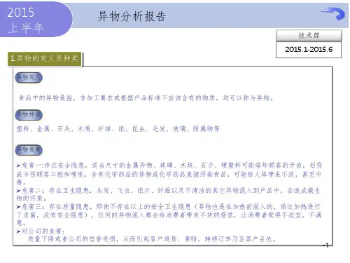异物分析报告PPT课件