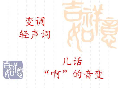 变调、轻声词、儿化、啊的音变