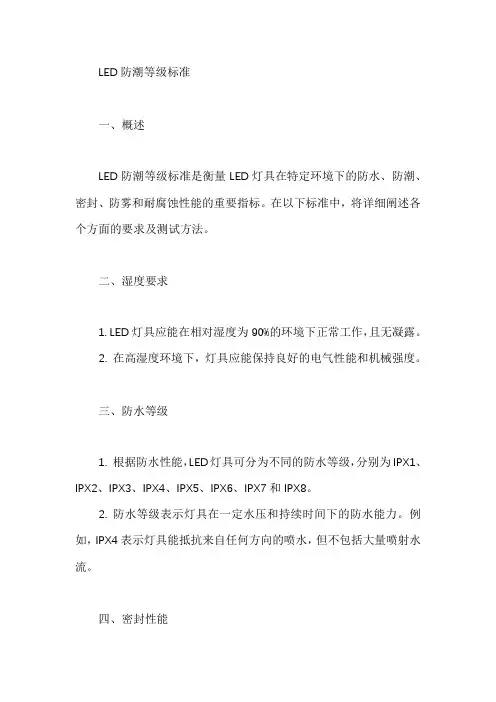 led防潮等级标准