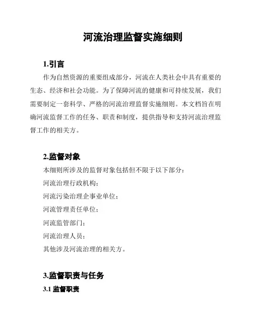 河流治理监督实施细则