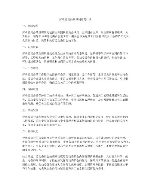 劳动委员的规章制度是什么