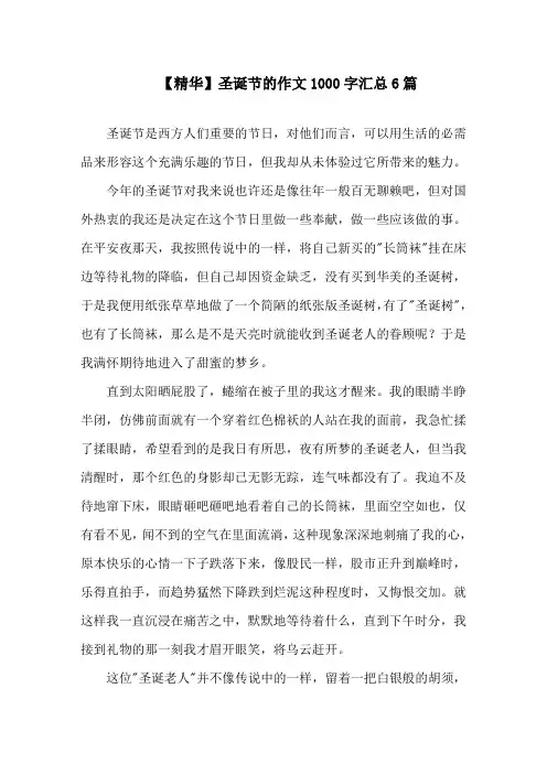 圣诞节的作文1000字汇总6篇范文精选