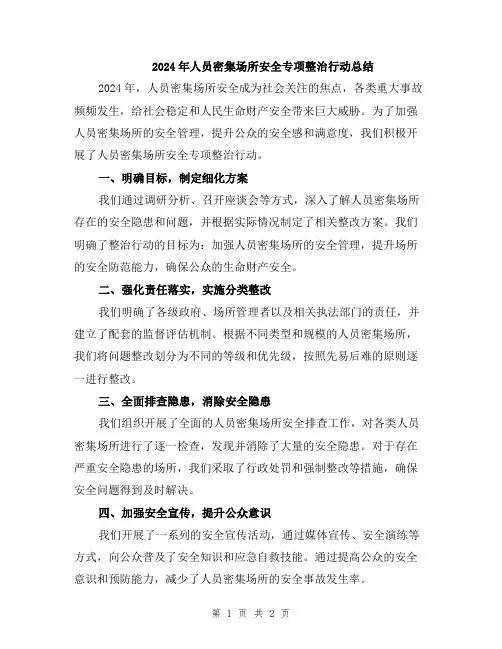 2024年人员密集场所安全专项整治行动总结