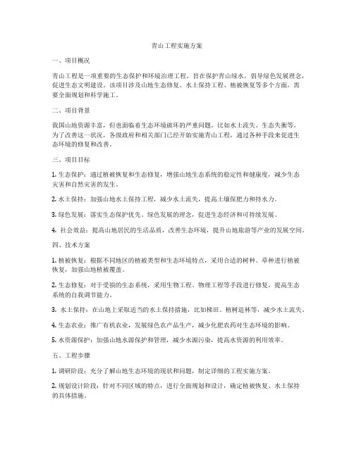 青山工程实施方案