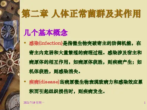 医学专题人体正常菌群及其作用
