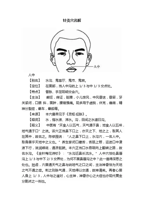 针灸穴名解