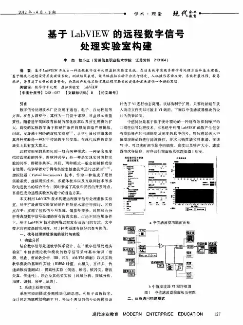 基于LabVIEW的远程数字信号处理实验室构建