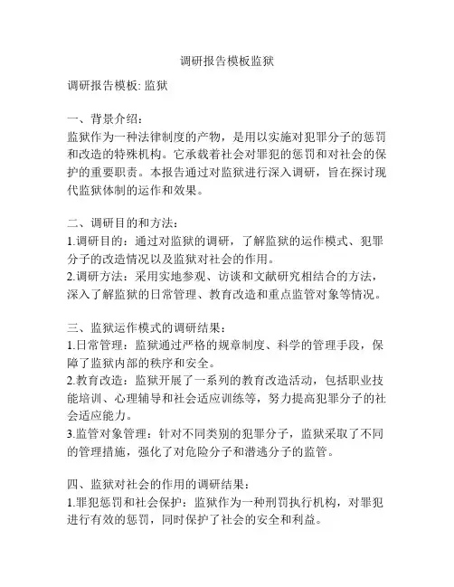 调研报告模板监狱