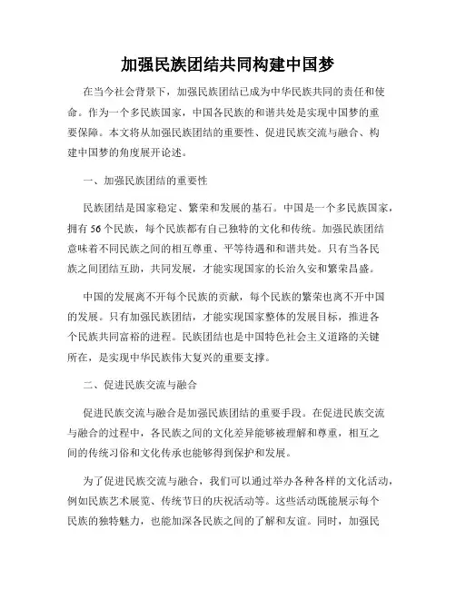 加强民族团结共同构建中国梦