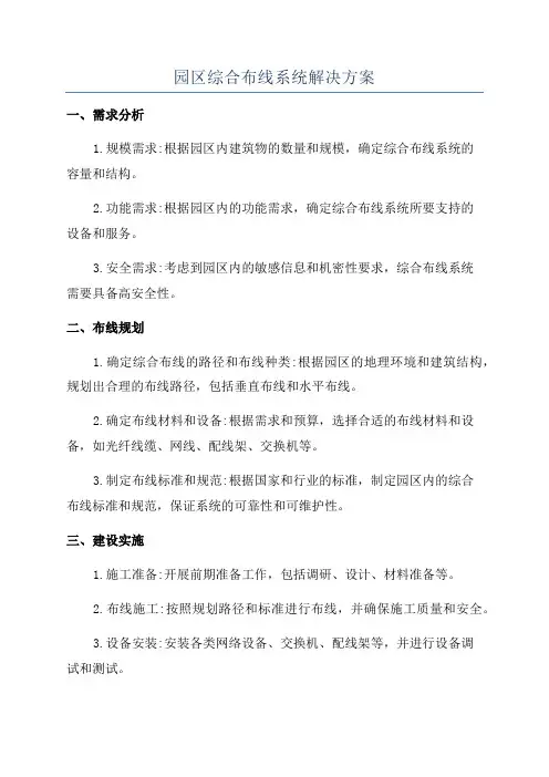 园区综合布线系统解决方案