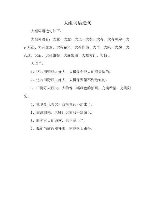 大组词语造句