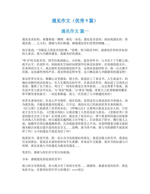遇见作文(优秀9篇)