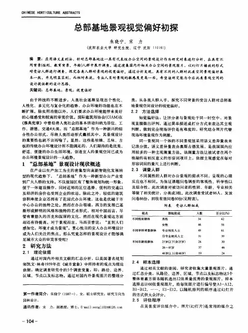 总部基地景观视觉偏好初探