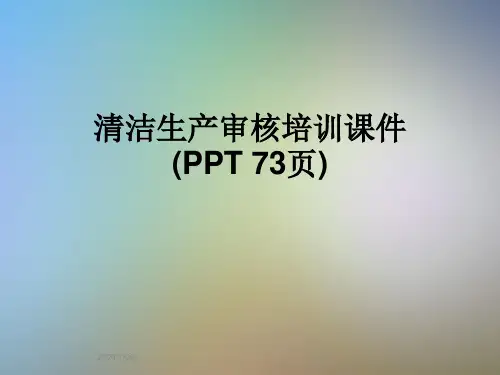 清洁生产审核培训课件(PPT 73页)