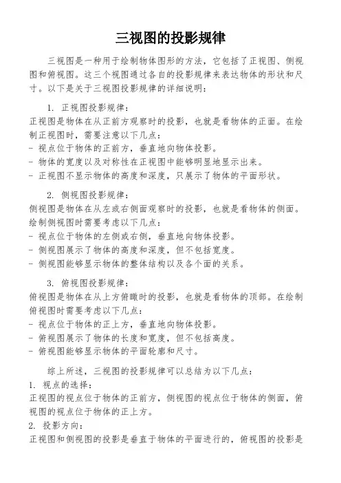 三视图的投影规律