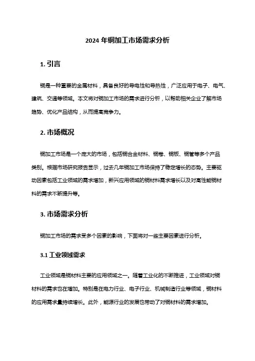 2024年铜加工市场需求分析