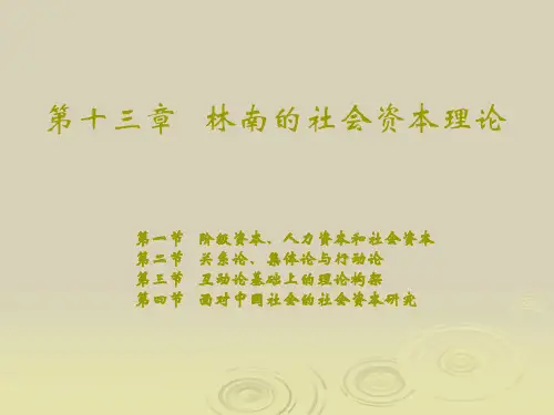 林南的社会资本理论