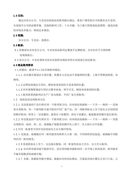店面陈列规范