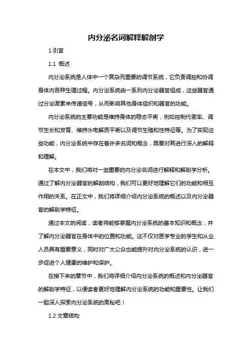 内分泌名词解释解剖学