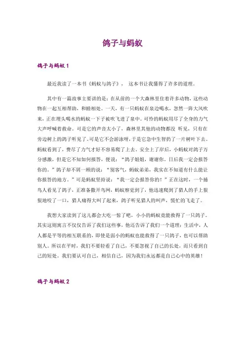 文学_鸽子与蚂蚁