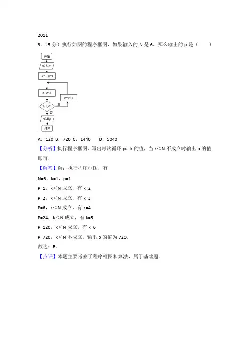 2011-2018年全国一卷程序框图理汇编  带答案