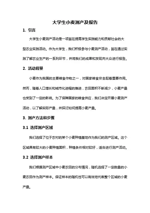 大学生小麦测产及报告