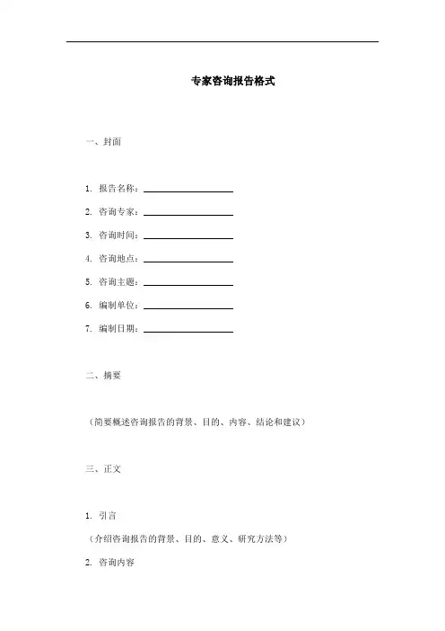专家咨询报告格式