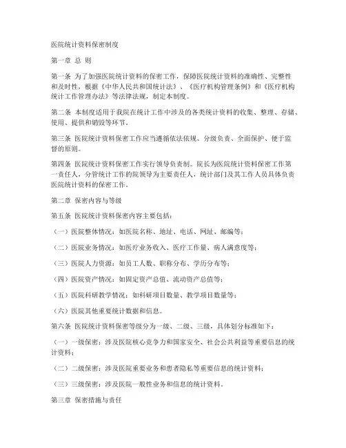 医院统计资料保密制度范本