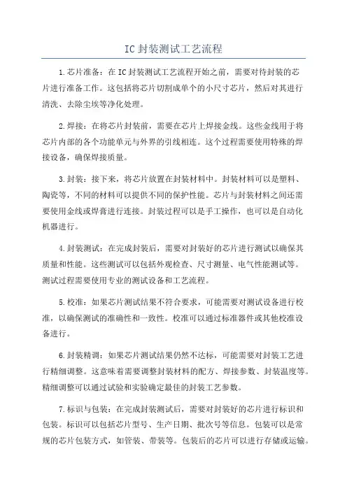 IC封装测试工艺流程