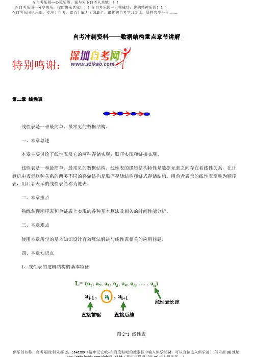 数据结构重点章节讲解