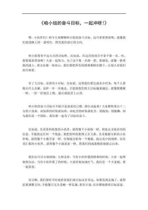 小组奋斗目标
