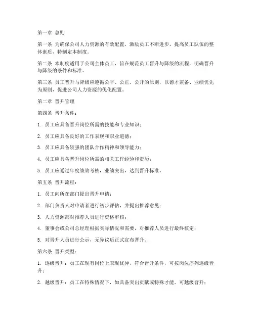 员工降级及晋升管理制度