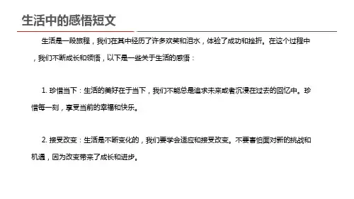 生活中的感悟短文
