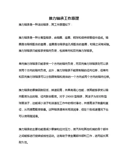 推力轴承工作原理