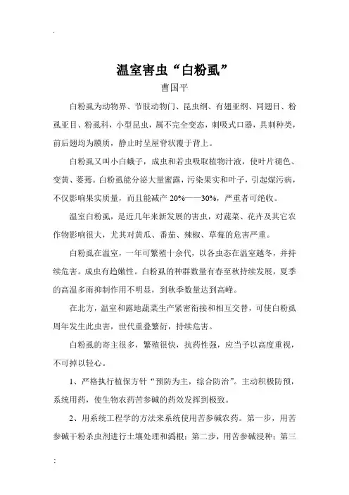 温室害虫“白粉虱”